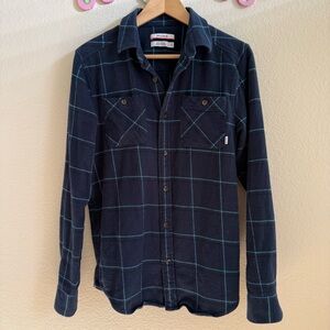 Nixon Blue Flannel Mens Shirt Size S